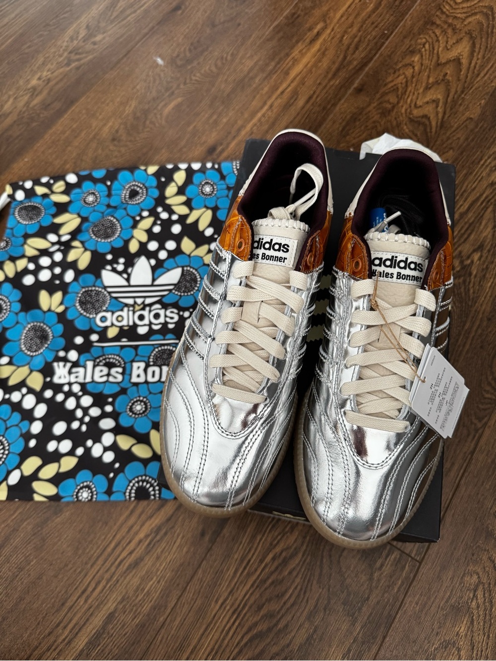 adidas x Wales Bonner MN Samba Metallic sneakers - size 7.5 - Picture 1 of 5